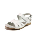 Бели дамски сандали, естествена кожа - ежедневни обувки за пролетта и лятото N 100015981