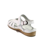 Бели дамски сандали, естествена кожа - ежедневни обувки за пролетта и лятото N 100015981