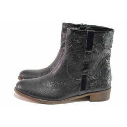 Черни анатомични дамски боти, естествена кожа - ежедневни обувки за пролетта и лятото N 100016256