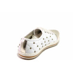 Бели анатомични дамски обувки с равна подметка, естествена кожа - ежедневни обувки за пролетта и лятото N 100016333