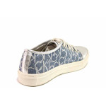 Сини спортни дамски обувки, естествена кожа - ежедневни обувки за пролетта и лятото N 100016339