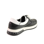 Черни анатомични дамски обувки с равна подметка, естествена кожа - спортни обувки за пролетта и лятото N 100016234