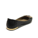 Черни анатомични дамски обувки с равна подметка, естествена кожа - ежедневни обувки за пролетта и лятото N 100016220