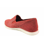 Червени анатомични дамски обувки с равна подметка, естествена кожа - ежедневни обувки за пролетта и лятото N 100016203
