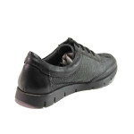 Черни анатомични дамски обувки с равна подметка, естествена кожа - спортни обувки за пролетта и лятото N 100016154