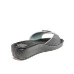 Черни дамски чехли, здрава еко-кожа - ежедневни обувки за целогодишно ползване N 100016302