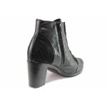 Черни дамски боти, естествена кожа и естествена велурена кожа - всекидневни обувки за есента и зимата N 100016483