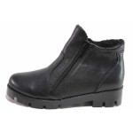 Черни дамски боти, естествена кожа - всекидневни обувки за есента и зимата N 100016494