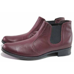 Винени анатомични дамски боти, естествена кожа - всекидневни обувки за есента и зимата N 100016496