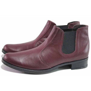 Винени анатомични дамски боти, естествена кожа - всекидневни обувки за есента и зимата N 100016496