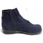 Сини анатомични дамски боти, естествен велур - ежедневни обувки за есента и зимата N 100016489