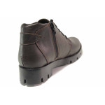 Кафяви дамски боти, естествена кожа - ежедневни обувки за есента и зимата N 100016503