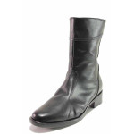 Черни дамски боти, естествена кожа - ежедневни обувки за есента и зимата N 100016511