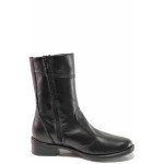 Черни дамски боти, естествена кожа - ежедневни обувки за есента и зимата N 100016511