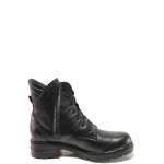 Черни юношески боти, естествена кожа - всекидневни обувки за есента и зимата N 100016510