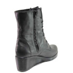 Черни дамски боти, естествена кожа - ежедневни обувки за пролетта и лятото N 100016458