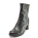 Черни дамски боти, естествена кожа - всекидневни обувки за есента и зимата N 100016512