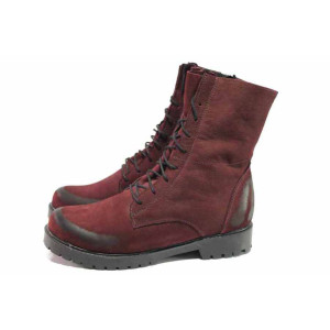 Винени анатомични дамски боти, естествена кожа - ежедневни обувки за есента и зимата N 100016430