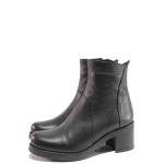 Черни дамски боти, естествена кожа - ежедневни обувки за есента и зимата N 100016624