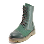 Зелени дамски боти, естествена кожа - ежедневни обувки за есента и зимата N 100016609