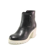 Черни дамски боти, естествена кожа - ежедневни обувки за есента и зимата N 100016635