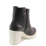 Черни дамски боти, естествена кожа - ежедневни обувки за есента и зимата N 100016635