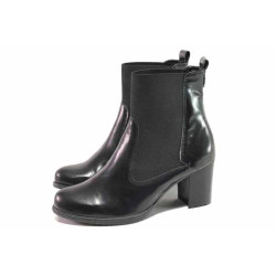 Черни анатомични дамски боти, естествена кожа - елегантни обувки за есента и зимата N 100016534