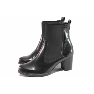 Черни анатомични дамски боти, естествена кожа - елегантни обувки за есента и зимата N 100016534