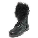 Черни анатомични дамски боти, естествена кожа - ежедневни обувки за есента и зимата N 100016535