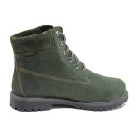 Зелени анатомични юношески боти, естествена кожа - ежедневни обувки за есента и зимата N 100016549