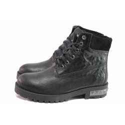 Черни анатомични дамски боти, естествена кожа - ежедневни обувки за есента и зимата N 100016531