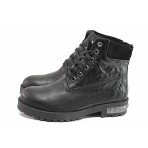 Черни анатомични дамски боти, естествена кожа - ежедневни обувки за есента и зимата N 100016531