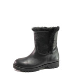 Черни дамски боти, естествена кожа - ежедневни обувки за есента и зимата N 100016533