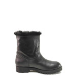 Черни дамски боти, естествена кожа - ежедневни обувки за есента и зимата N 100016533