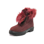 Винени анатомични дамски боти, естествен набук - ежедневни обувки за есента и зимата N 100016554