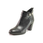 Черни анатомични дамски боти, естествена кожа - елегантни обувки за есента и зимата N 100016522