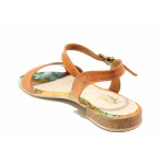 Оранжеви дамски сандали, естествена кожа - всекидневни обувки за пролетта и лятото N 100016643