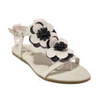 Бели дамски сандали, естествена кожа - всекидневни обувки за пролетта и лятото N 100016711