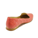 Коралови дамски обувки с равна подметка, естествена кожа - всекидневни обувки за пролетта и лятото N 100016722