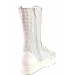 Бели летни дамски боти, естествена кожа - ежедневни обувки за пролетта и лятото N 100016739
