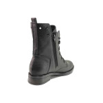 Черни дамски боти, естествена кожа - ежедневни обувки за есента и зимата N 100016835