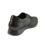 Черни анатомични дамски обувки с равна подметка, естествена кожа - ежедневни обувки за есента и зимата N 100016918
