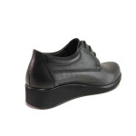 Черни дамски обувки с платформа, естествена кожа - ежедневни обувки за есента и зимата N 100016942