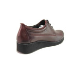 Винени дамски обувки с платформа, естествена кожа - ежедневни обувки за есента и зимата N 100016941
