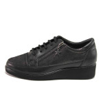 Черни дамски обувки с платформа, естествена кожа - всекидневни обувки за есента и зимата N 100016953