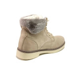 Бежови дамски боти, здрава еко-кожа - ежедневни обувки за есента и зимата N 100016956