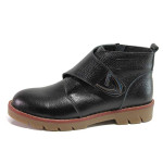 Черни дамски боти, естествена кожа - ежедневни обувки за есента и зимата N 100016975