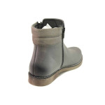 Сиви дамски боти, естествена кожа - всекидневни обувки за есента и зимата N 100017045