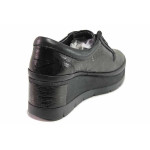 Черни дамски обувки с платформа, естествена кожа - ежедневни обувки за есента и зимата N 100017067