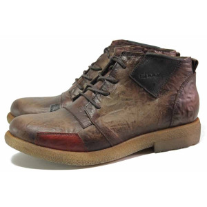 Сиви дамски боти, естествена кожа - всекидневни обувки за есента и зимата N 100017168